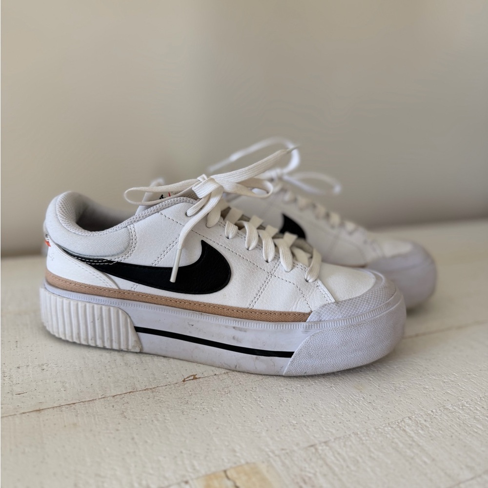 Nike Women's Platform Shoes - White and Black